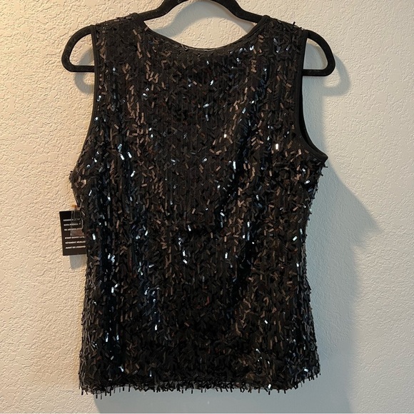 Women’s new Jones New York black sequin front detail sleeveless tank size small - Picture 5 of 5
